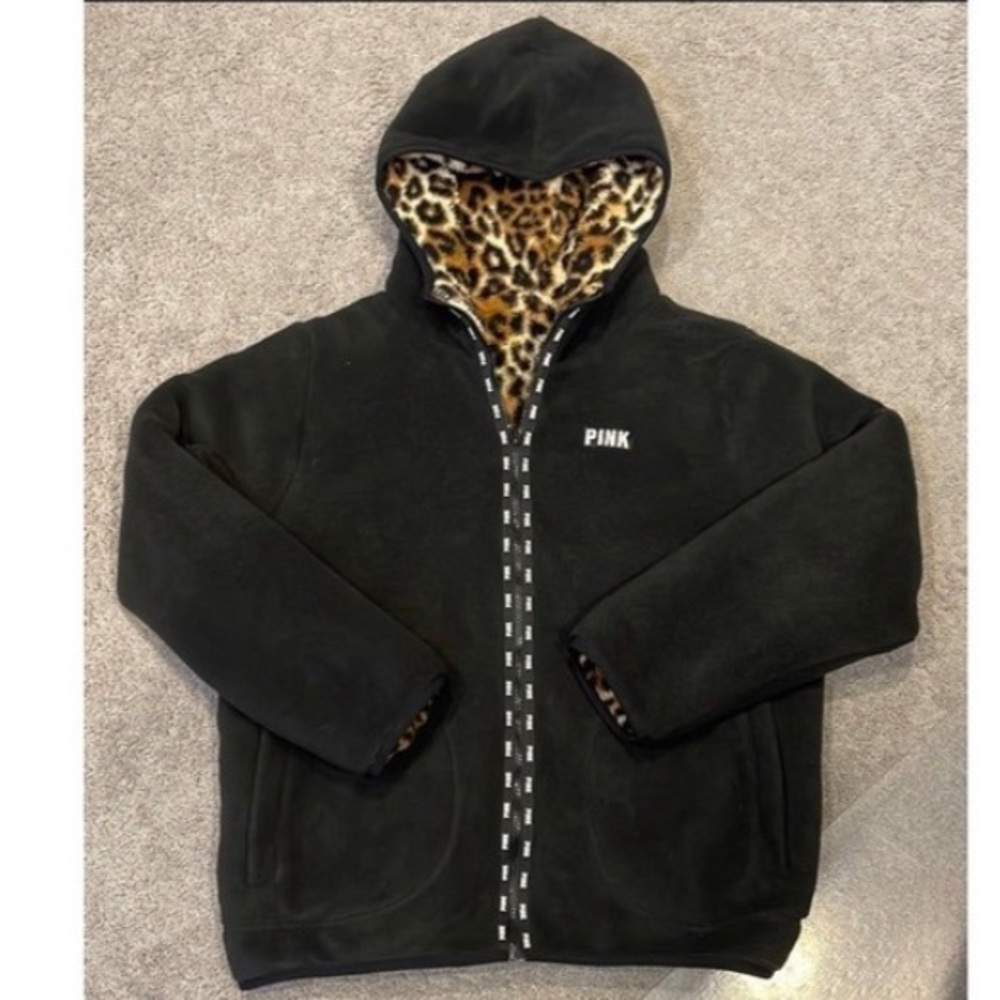 Htf Rare Vs Pink Reversible Cheetah Sherpa And Black … - Gem